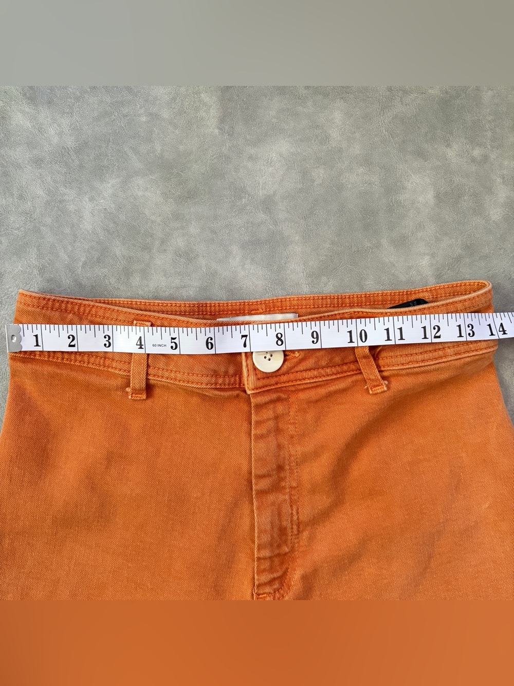 Zara burnt orange high rise wide leg flare jeans - Picture 10 of 14